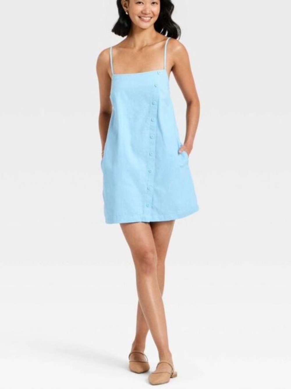 a new day Light Blue Spaghetti Strap Mini Dress